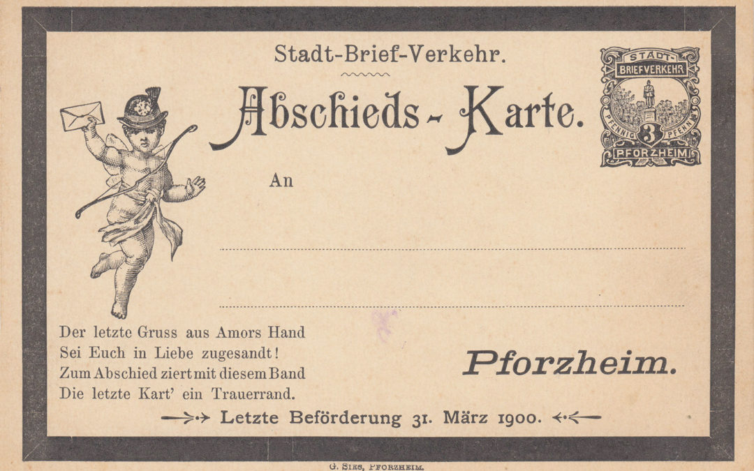 Reichsadler und Brieftaube: Private Postdienstleister in Pforzheim 1896 bis 1900 (Montagabend im Archiv)
