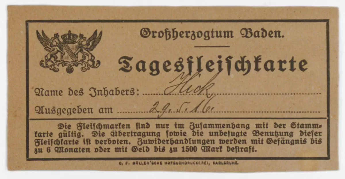 Tagesfleischkarte